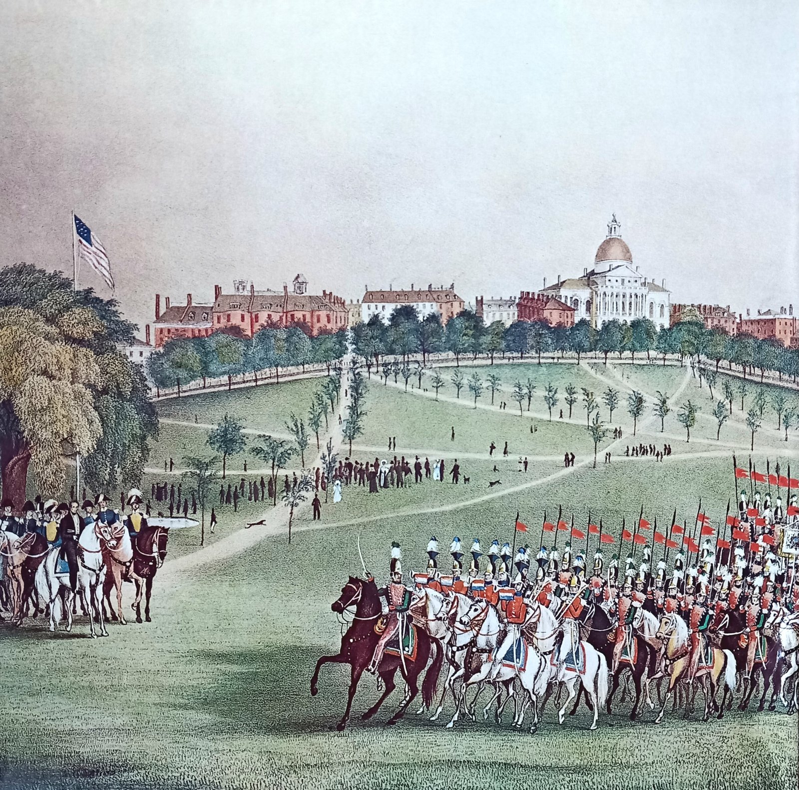 The National Lancers with the Reviewing Officers on Boston Common